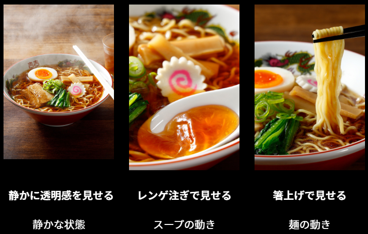 ラーメンシズルの見せ方3種